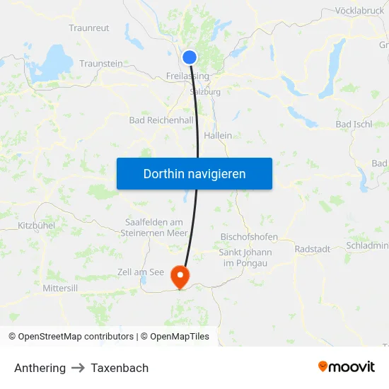 Anthering to Taxenbach map