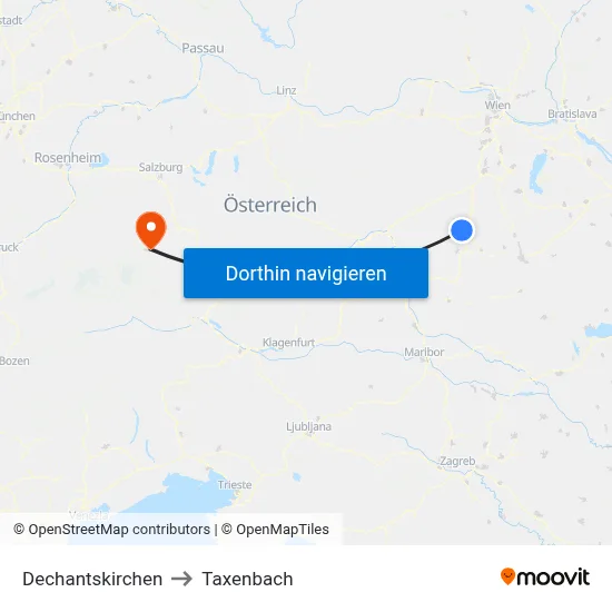 Dechantskirchen to Taxenbach map