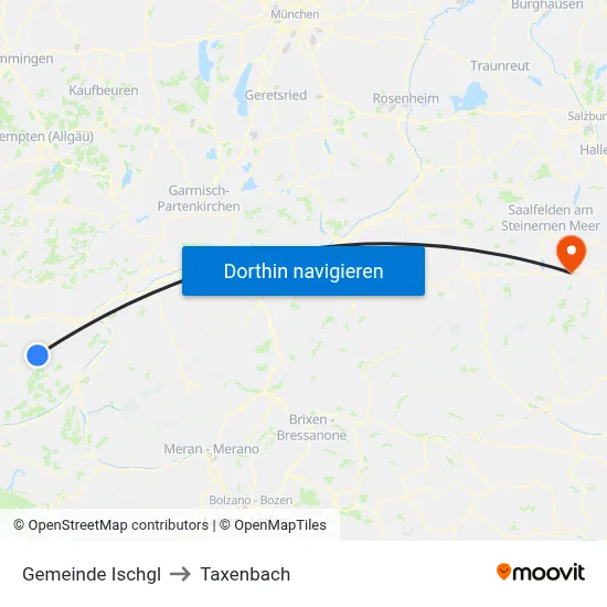 Gemeinde Ischgl to Taxenbach map