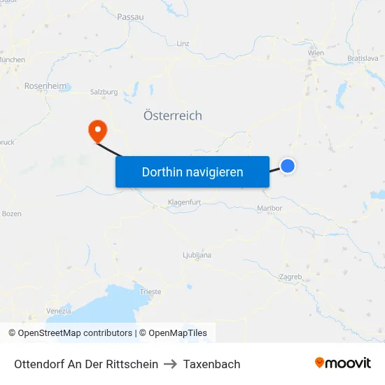 Ottendorf An Der Rittschein to Taxenbach map
