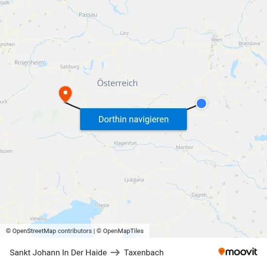 Sankt Johann In Der Haide to Taxenbach map