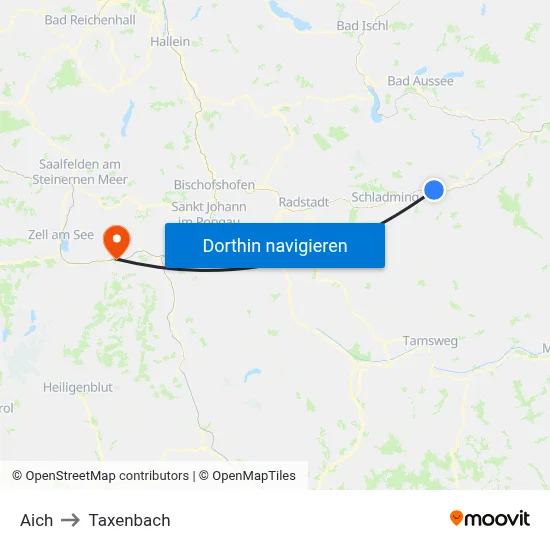 Aich to Taxenbach map
