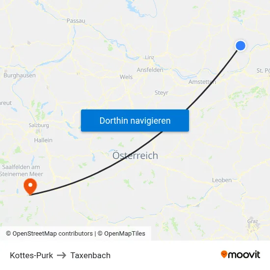 Kottes-Purk to Taxenbach map
