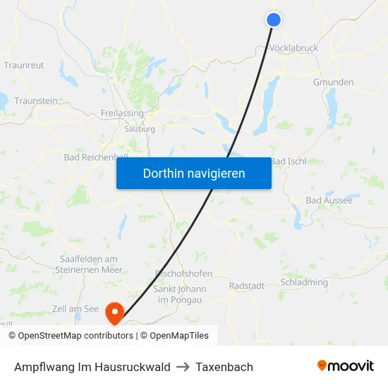 Ampflwang Im Hausruckwald to Taxenbach map