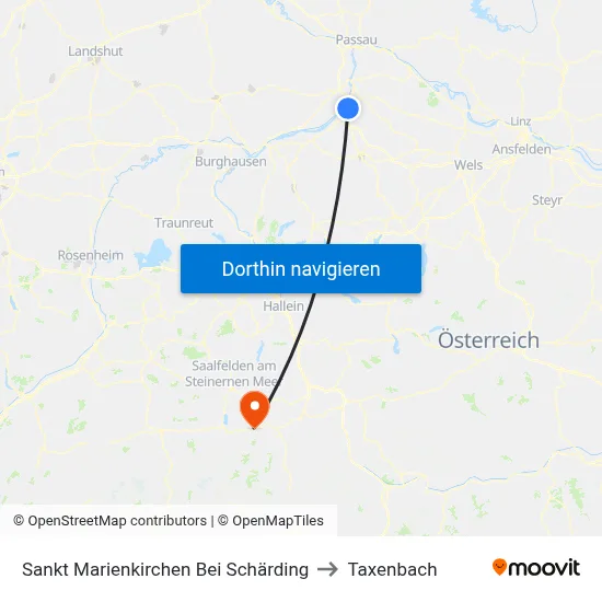 Sankt Marienkirchen Bei Schärding to Taxenbach map