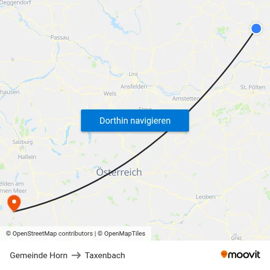 Gemeinde Horn to Taxenbach map