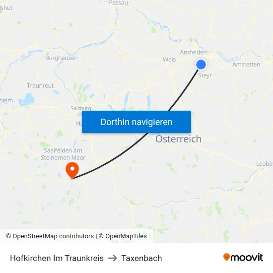 Hofkirchen Im Traunkreis to Taxenbach map