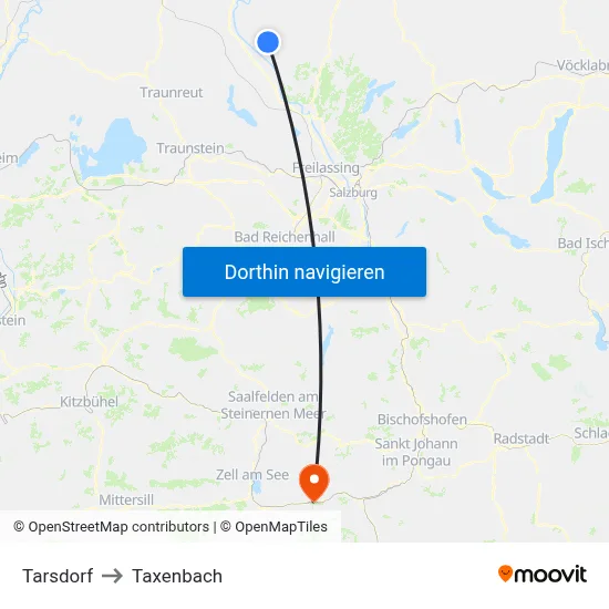 Tarsdorf to Taxenbach map