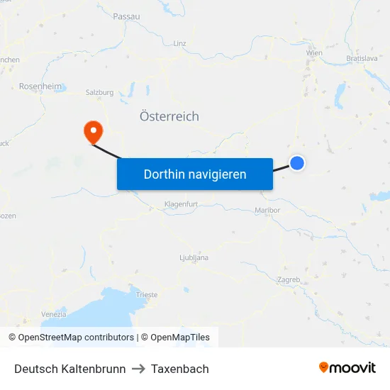 Deutsch Kaltenbrunn to Taxenbach map