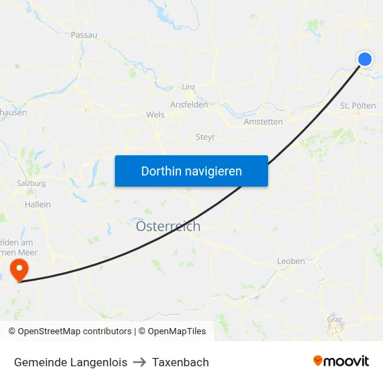 Gemeinde Langenlois to Taxenbach map