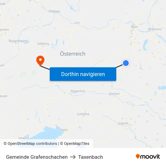 Gemeinde Grafenschachen to Taxenbach map