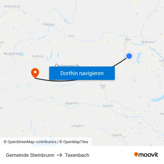 Gemeinde Steinbrunn to Taxenbach map