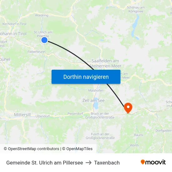 Gemeinde St. Ulrich am Pillersee to Taxenbach map