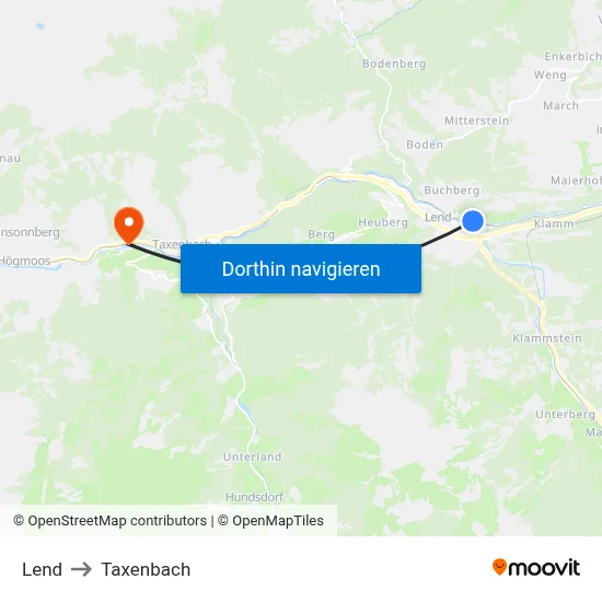 Lend to Taxenbach map