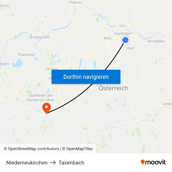 Niederneukirchen to Taxenbach map