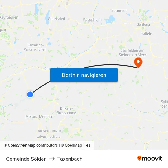Gemeinde Sölden to Taxenbach map