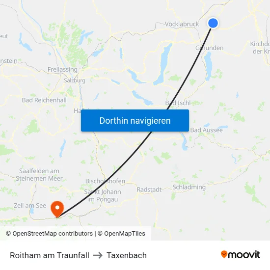 Roitham am Traunfall to Taxenbach map