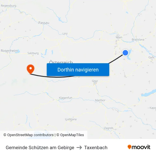 Gemeinde Schützen am Gebirge to Taxenbach map