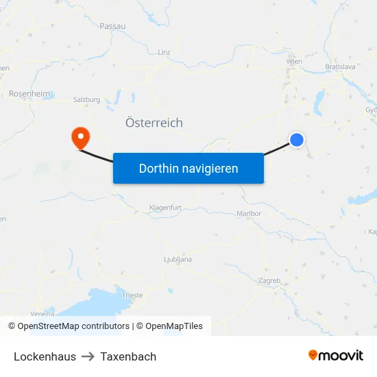 Lockenhaus to Taxenbach map