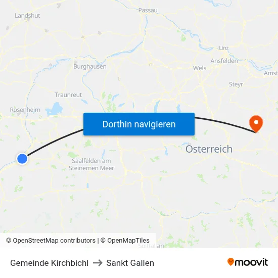 Gemeinde Kirchbichl to Sankt Gallen map