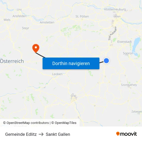 Gemeinde Edlitz to Sankt Gallen map