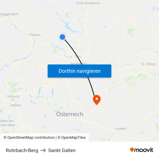Rohrbach-Berg to Sankt Gallen map