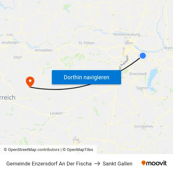 Gemeinde Enzersdorf An Der Fischa to Sankt Gallen map