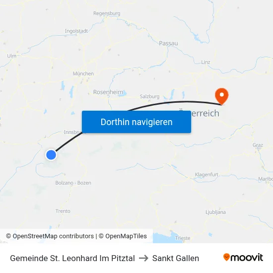 Gemeinde St. Leonhard Im Pitztal to Sankt Gallen map
