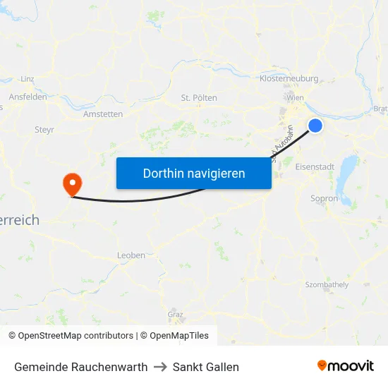 Gemeinde Rauchenwarth to Sankt Gallen map