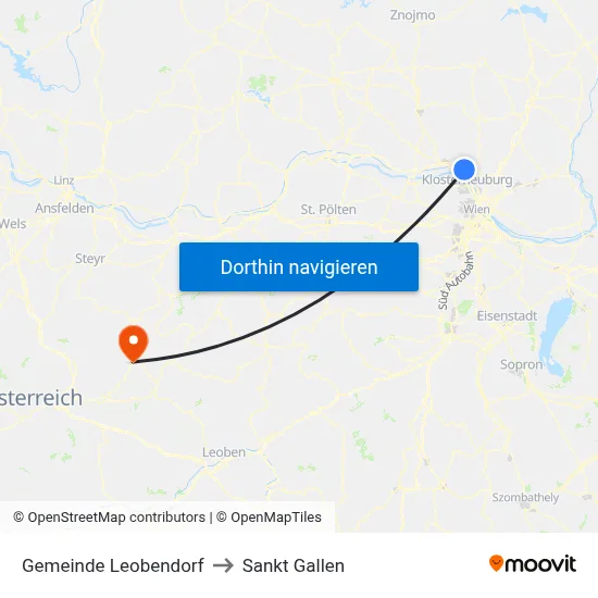 Gemeinde Leobendorf to Sankt Gallen map