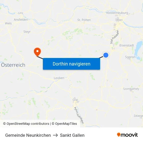 Gemeinde Neunkirchen to Sankt Gallen map