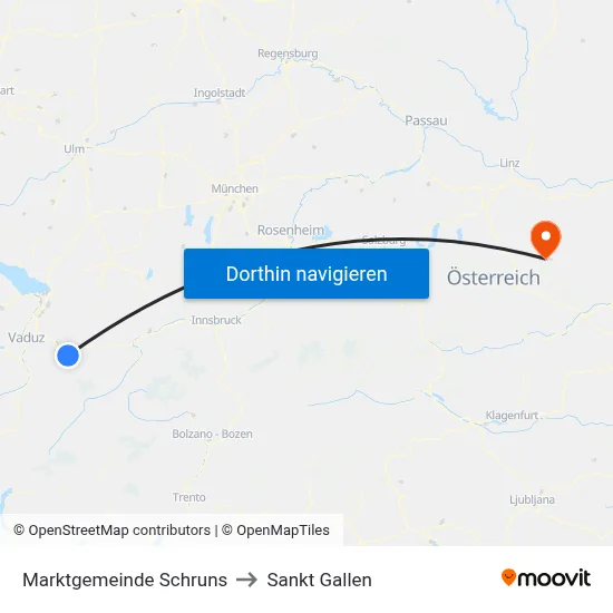Marktgemeinde Schruns to Sankt Gallen map