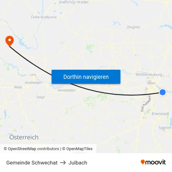 Gemeinde Schwechat to Julbach map