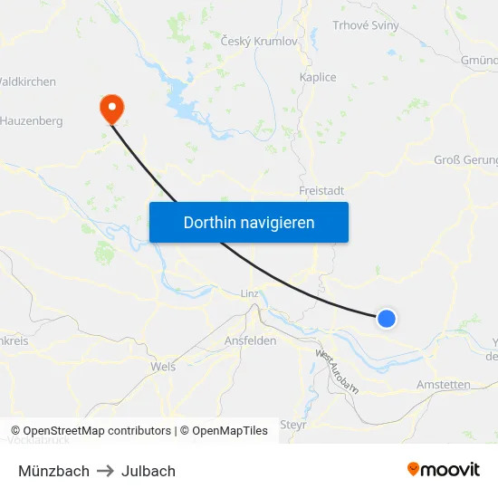 Münzbach to Julbach map