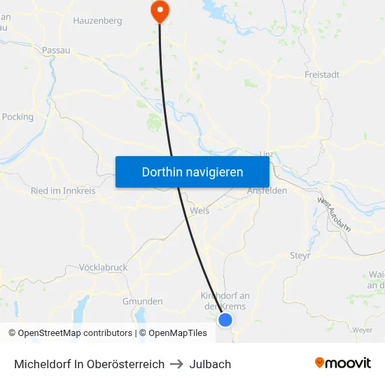 Micheldorf In Oberösterreich to Julbach map