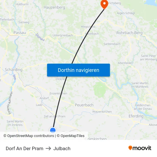 Dorf An Der Pram to Julbach map