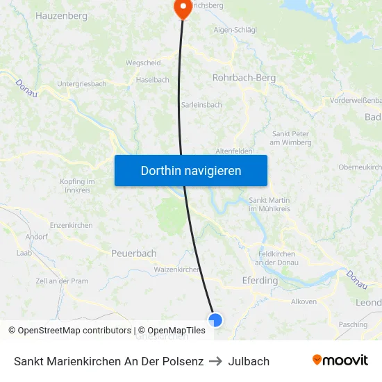 Sankt Marienkirchen An Der Polsenz to Julbach map