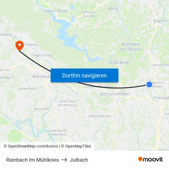Rainbach Im Mühlkreis to Julbach map