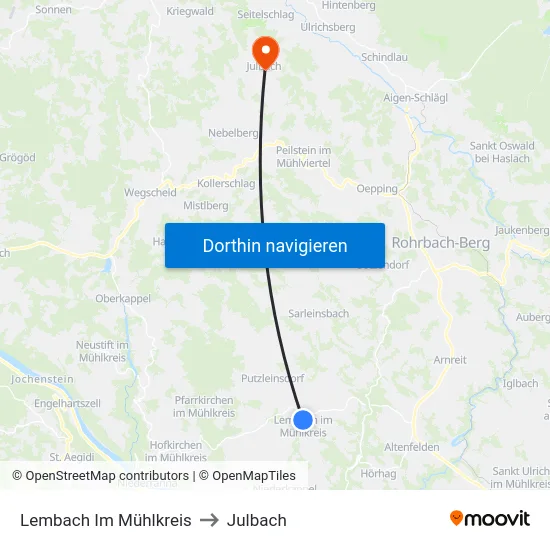 Lembach Im Mühlkreis to Julbach map