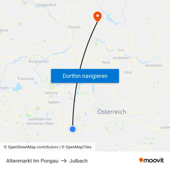 Altenmarkt Im Pongau to Julbach map