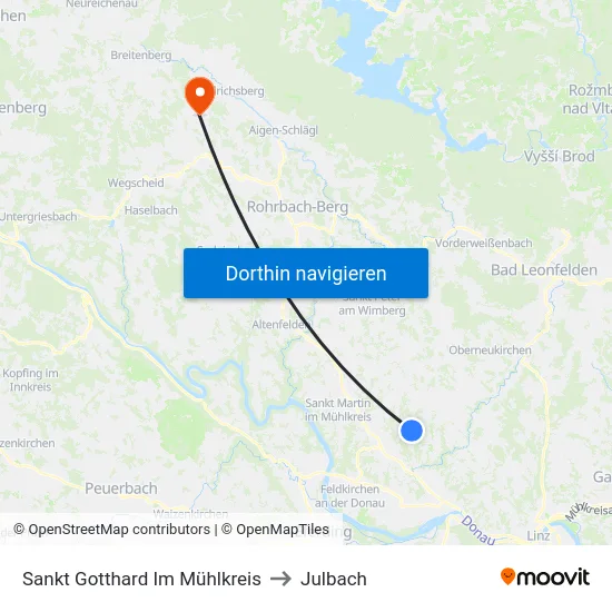 Sankt Gotthard Im Mühlkreis to Julbach map