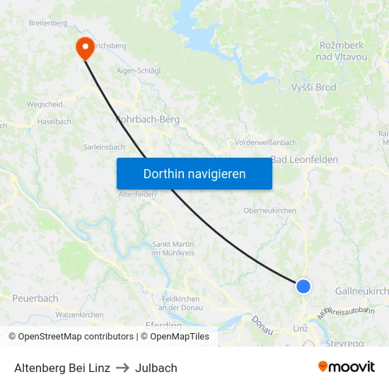 Altenberg Bei Linz to Julbach map
