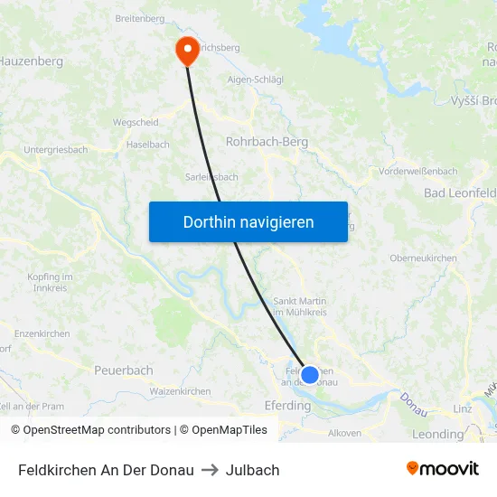 Feldkirchen An Der Donau to Julbach map