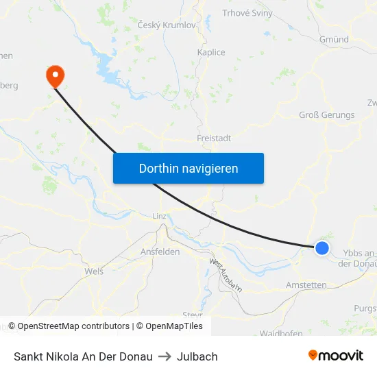 Sankt Nikola An Der Donau to Julbach map