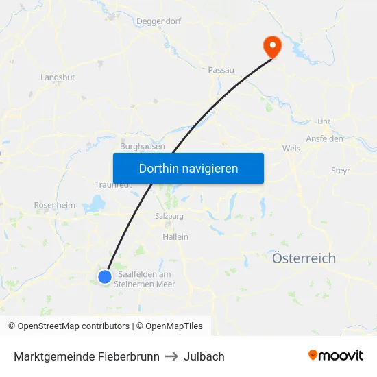 Marktgemeinde Fieberbrunn to Julbach map