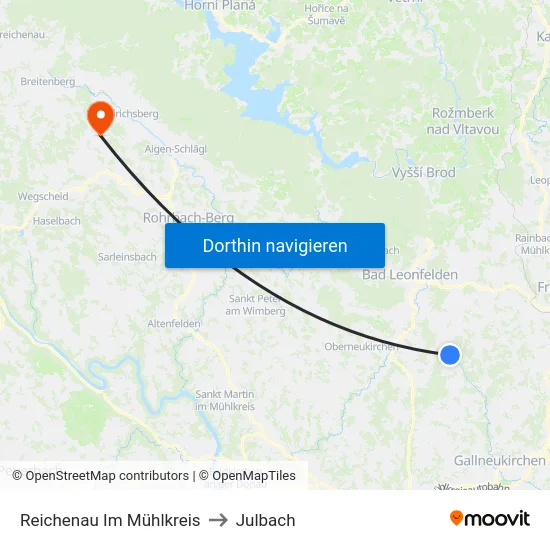 Reichenau Im Mühlkreis to Julbach map