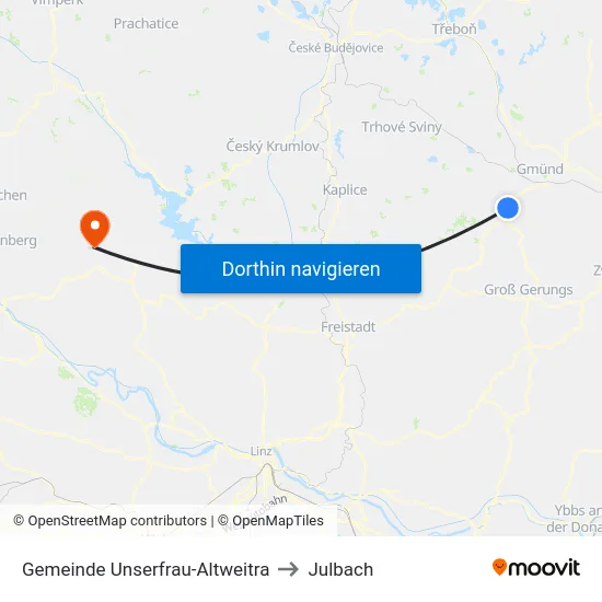 Gemeinde Unserfrau-Altweitra to Julbach map