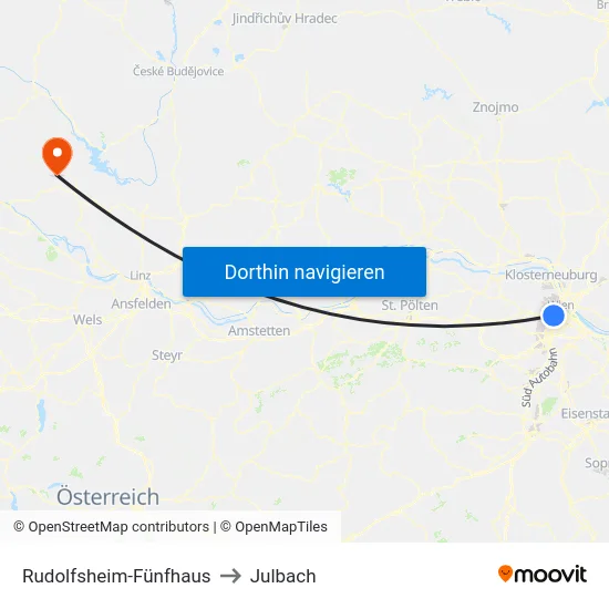 Rudolfsheim-Fünfhaus to Julbach map