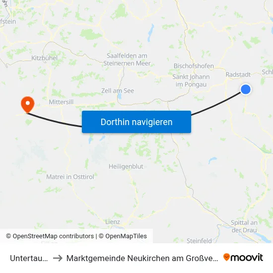 Untertauern to Marktgemeinde Neukirchen am Großvenediger map