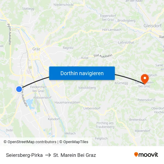 Seiersberg-Pirka to St. Marein Bei Graz map